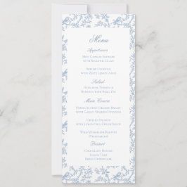 Cartão de Menu de Casamento com Toile Floral e de