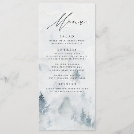 Cartão de Menu de Casamento da Floresta de Inverno