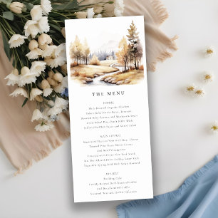Cartão de Menu de Casamento de Autumn Queda Sem So