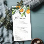 Cartão de Menu de Casamento de Boho Botânico Citru<br><div class="desc">Se precisar de mais alguma personalização,  por favor,  sinta-se à vontade para me enviar uma mensagem em yellowfebstudio@gmail.com.</div>