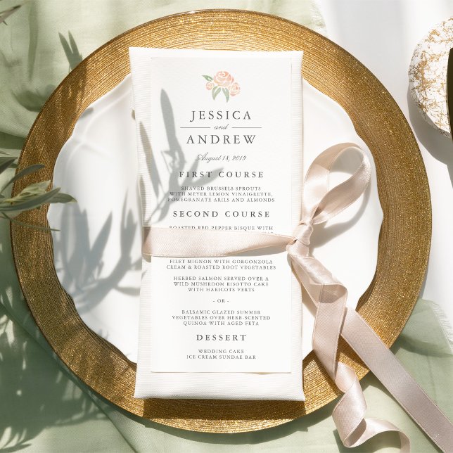 Cartão de Menu de Casamento de Buquê Petite | Pêss (Criador carregado)