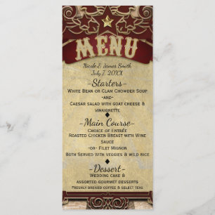 Cartão de Menu de Casamento de Circo de Carnaval V