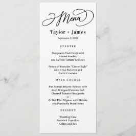 Cartão de Menu de Casamento de COR EDITÁVEL para D