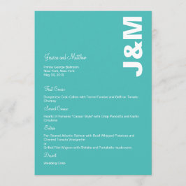 Cartão de Menu de Casamento de Cores Modernas