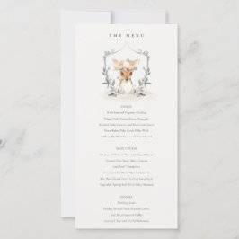 Cartão de Menu de Casamento de Crest Floral, Cute