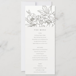 Cartão de Menu de Casamento de Esquema Floral Míni