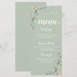 Cartão de Menu de Casamento de Eucalipto Botânico
