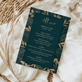 Cartão de menu de Casamento de Foilage Border Exot