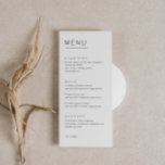 Cartão de Menu de Casamento de Fonte Simples Minim<br><div class="desc">Projetado para coordenar com nossa coleção Minimalista All In One, este cartão de menu personalizável de correspondência apresenta um layout simples e limpo, com fonte simples. Para personalização mais avançada deste design, por exemplo, alteração do layout, da fonte ou do tamanho do texto, clique no botão "PERSONALIZAR" acima. Por favor,...</div>