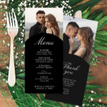 Cartão de Menu de Casamento de Foto Simples e Mode<br><div class="desc">Este Cartão de Menu de Casamento de Foto Simples e Moderno é para o casal minimalista. Cores mutáveis para se adequar a qualquer paleta. Edite facilmente usando a ferramenta de design para fazer suas alterações.</div>