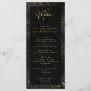 Cartão de Menu de Casamento de Gato de Mármore pre