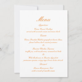 Cartão de Menu de Casamento de Jardim de Verão Ran