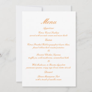 Cartão de Menu de Casamento de Jardim de Verão Ran