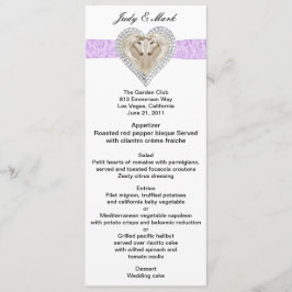 Cartão de Menu de Casamento de Localidade Roxo Uni