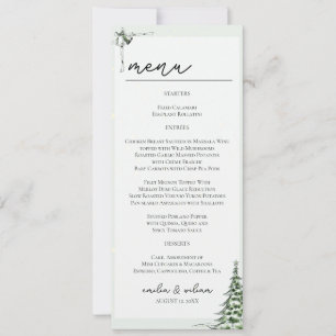 Cartão de Menu de Casamento de Natal