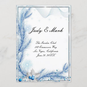 Cartão de Menu de Casamento de Natal de Inverno de