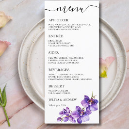 Cartão de Menu de Casamento de Pompola de Água
