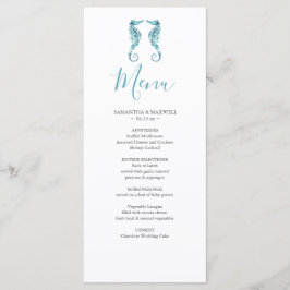 Cartão de Menu de Casamento de Praia Personalizado