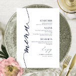 Cartão De Menu De Casamento De Script De rico Para<br><div class="desc">Um simples cartão de casamento de caligrafia. Eu ofereço um serviço de personalização gratuito,  se você tiver perguntas ou solicitações especiais,  por favor,  sinta-se à vontade para me contactar.</div>
