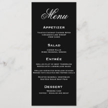 Cartão de Menu de Casamento de Script Elegante Pre