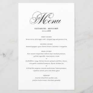 Cartão de Menu de Casamento de Script Flourish-Flo