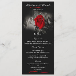 Cartão de Menu de Casamento de Vignette de Rosa ve