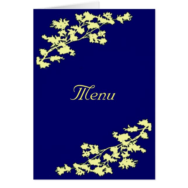 Cartão de Menu de Casamento Deco da Ivory Floral (Frente)