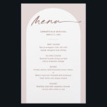 Cartão de menu de casamento do Arch Boêmian Modern<br><div class="desc">Projetada para coordenar com a nossa coleção moderna de boho, esta placa de menu moderna apresenta o arco tradicional e popular em branco sobre fundo cor-de-rosa bege, emparelhada com letra de script. Para personalização mais avançada deste design, por exemplo, alteração do layout, da fonte ou do tamanho do texto, clique...</div>