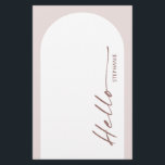 Cartão de menu de casamento do Arch Bohemiano Mode<br><div class="desc">Projetada para coordenar com a nossa coleção moderna de boho, esta placa de menu moderna apresenta o arco tradicional e popular em branco sobre fundo cor-de-rosa bege, emparelhada com letra de script. Para personalização mais avançada deste design, por exemplo, alteração do layout, da fonte ou do tamanho do texto, clique...</div>