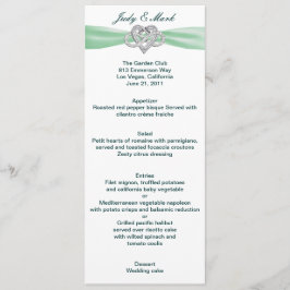 Cartão de Menu de Casamento do Coração Infinito Ve