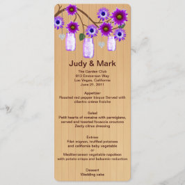 Cartão de Menu de Casamento do Country Rustic Oran