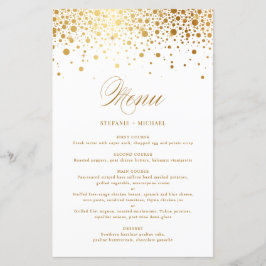 Cartão de Menu de Casamento do Legant Faux Gold Fo