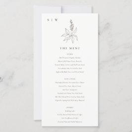 Cartão de Menu de Casamento do Monograma com Esque