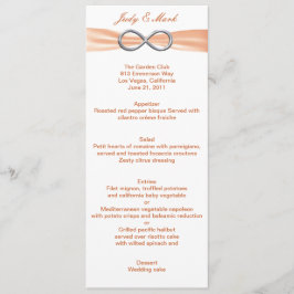 Cartão de Menu de Casamento do Orange Infinity