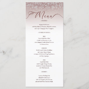 Cartão de Menu de Casamento do Ornamentado Beige D