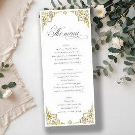 Cartão de Menu de Casamento do Ornamentado Clame G