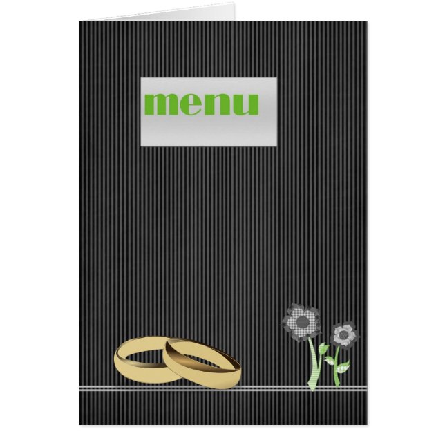 Cartão de Menu de Casamento Elegante (Frente)