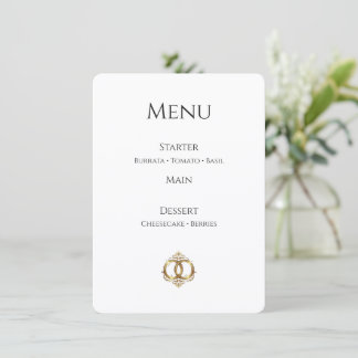 Cartão de Menu de Casamento Elegante | Moderno Abs