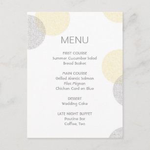 Cartão de Menu de Casamento em Círculo de Estilo d