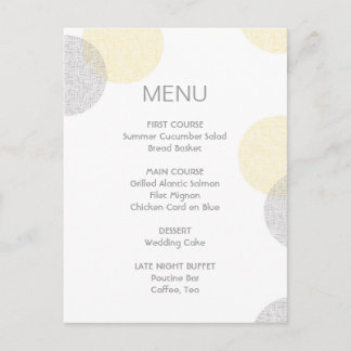 Cartão de Menu de Casamento em Círculo de Estilo d