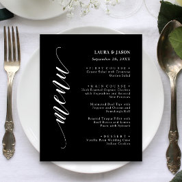 Cartão de Menu de Casamento em Letra de Fantasia C