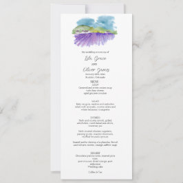 Cartão de Menu de Casamento em Vinícola Toscana