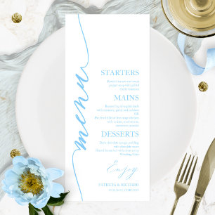Cartão de Menu de Casamento Fancy Script 4x9 Para