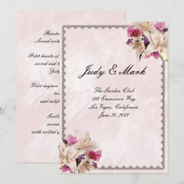 Cartão de Menu de Casamento Flor de Lírio Branco M