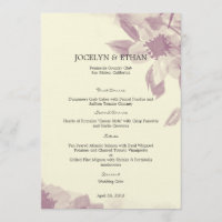 Cartão de Menu de Casamento Floral de Watercolor