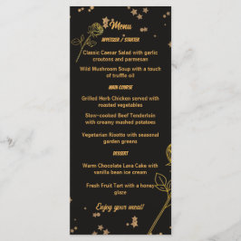 Cartão de Menu de Casamento Floral em Folha de Our