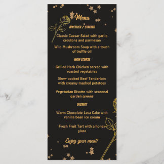 Cartão de Menu de Casamento Floral em Folha de Our