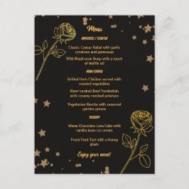Cartão de Menu de Casamento Floral em Folha de Our