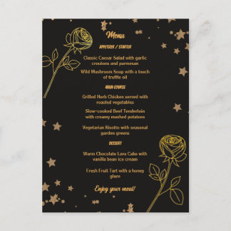 Cartão de Menu de Casamento Floral em Folha de Our