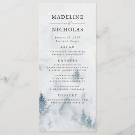 Cartão de Menu de Casamento Floresta de Inverno El